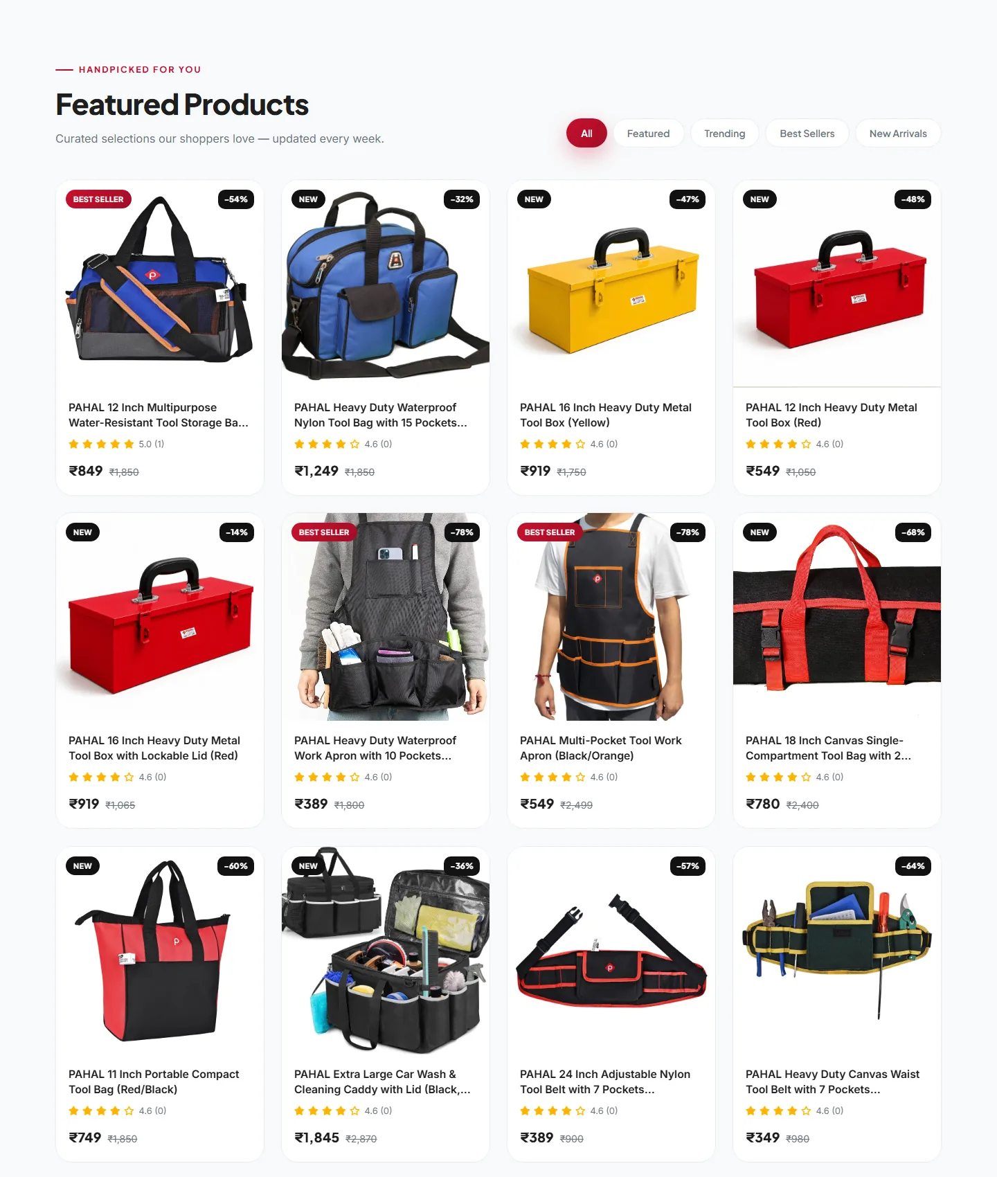Pahal International — Product Grid after