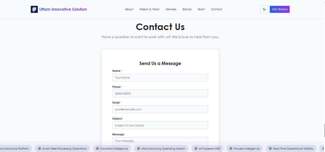 Uttam Innovative Solution — section before